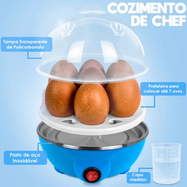 Cozedor de Ovos 110v/220v Elétrico Portátil Cozinha à Vapor