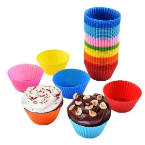 Forminhas Multicoloridas 24 ou 12uns Forma Redonda 6.5cm Silicone ou 5cm Brigadeiro Tortinha Bolinhos