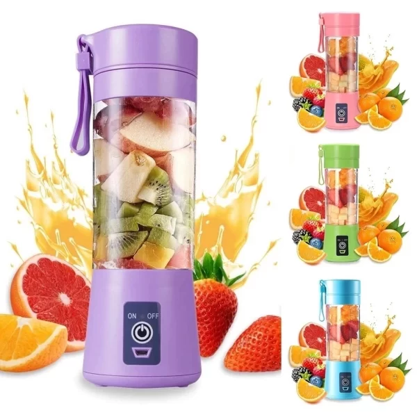 Mini Liquidificador Portátil Shake 6 Laminas + Cabo USB-SE3095 - Image 2