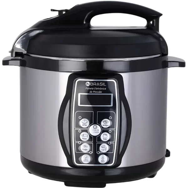 Panela de Pressão Elétrica Inox - 4 Litros - Multifuncional Digital - In Brasil